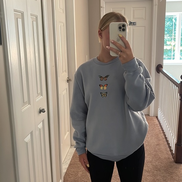orange kiss Tops - more self love basic blue crewneck